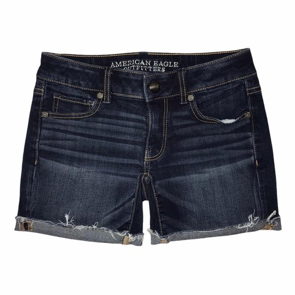 American Eagle Distressed Super Stretch Shorts 00 - Picture 1 of 8